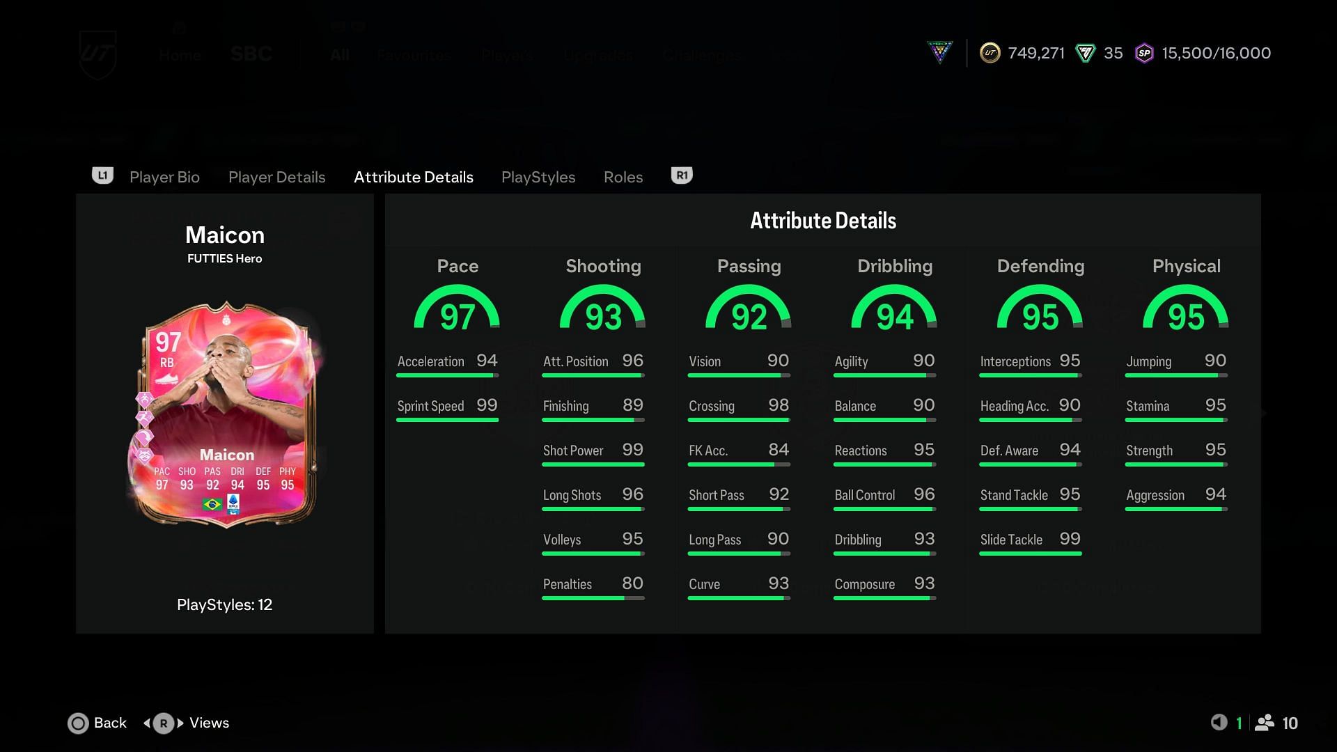 The stats (Image via EA Sports)